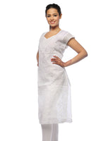 Load image into Gallery viewer, Seva Chikan Hand Embroidered White Cotton Lucknowi Chikan Kurta-SCL0676