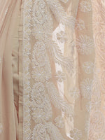 Load image into Gallery viewer, Seva Chikan Hand Embroidered Beige Georgette Lucknowi Chikan Saree-SCL2337