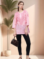 Load image into Gallery viewer, Seva Chikan Hand Embroidered Cotton Lucknowi Chikan Top
