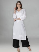 Load image into Gallery viewer, Seva Chikan Hand Embroidered Cotton Lucknowi Chikan Kurti