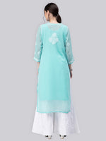 Load image into Gallery viewer, Seva Chikan Hand Embroidered Georgette Chikankari Kurta With Matching Slip