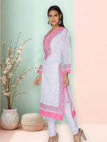 Load image into Gallery viewer, Seva Chikan Hand Embroidered White Cotton Lucknowi Chikan Kurti SCL0914