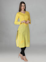 Load image into Gallery viewer, Seva Chikan Hand Embroidered Cotton Lucknowi Chikan Kurti