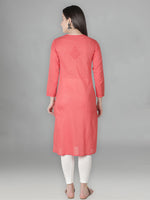 Load image into Gallery viewer, Seva Chikan Hand Embroidered Cotton Lucknowi Chikan Kurti