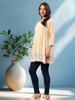 Load image into Gallery viewer, Seva Chikan Hand Embroidered Georgette Lucknowi Chikan Top