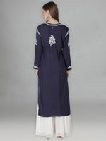 Load image into Gallery viewer, Seva Chikan Hand Embroidered Modal Cotton Lucknowi Chikankari Kurta
