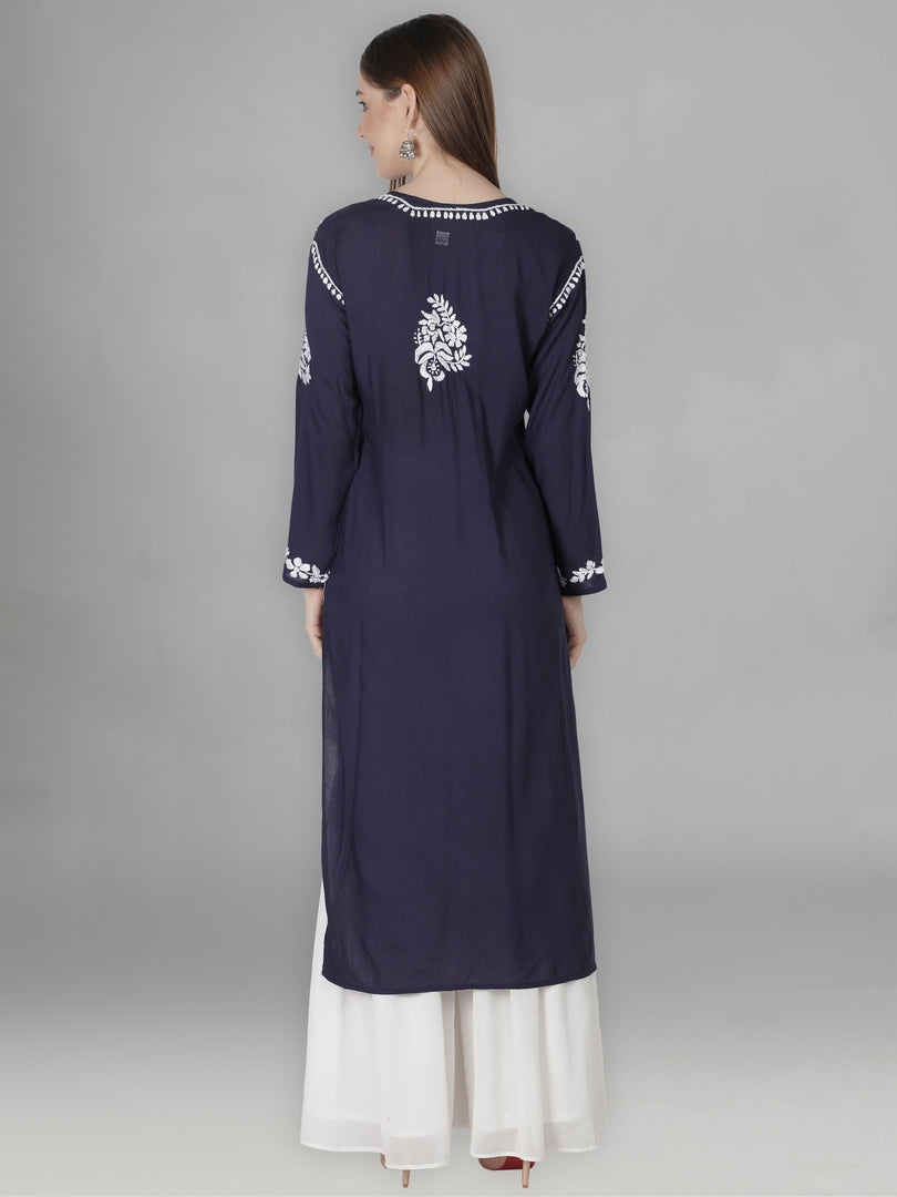 Seva Chikan Hand Embroidered Modal Cotton Lucknowi Chikankari Kurta