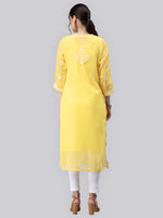 Load image into Gallery viewer, Seva Chikan Hand Embroidered Georgette Chikankari Kurta With Matching Slip
