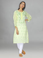 Load image into Gallery viewer, Seva Chikan Hand Embroidered Cotton Lucknowi Chikankari Kurta