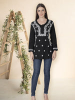 Load image into Gallery viewer, Seva Chikan Hand Embroidered Cotton Lucknowi Chikan Top