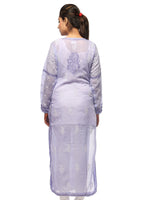Load image into Gallery viewer, Seva Chikan Hand Embroidered Mauve Cotton Lucknowi Chikan Kurta-SCL0638