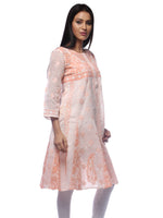 Load image into Gallery viewer, Seva Chikan Hand Embroidered White Cotton Lucknowi Chikankari Anarkali-SCL0354