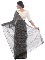 Load image into Gallery viewer, Seva Chikan Hand Embroidered Black Georgette Lucknowi Saree-SCL2449