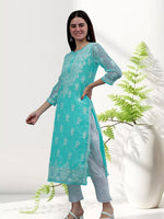 Load image into Gallery viewer, Seva Chikan Hand Embroidered Georgette Lucknowi Chikankari Kurta With Inner