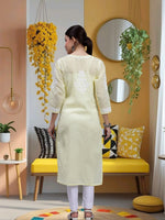 Load image into Gallery viewer, Seva Chikan Hand Embroidered Terivoil Cotton Lucknowi Chikankari Kurta