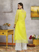 Load image into Gallery viewer, Seva Chikan Hand Embroidered Georgette Chikankari Kurta With Matching Slip