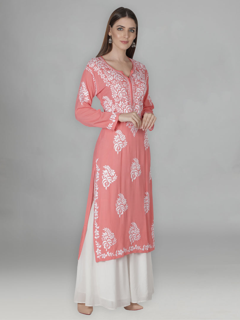 Seva Chikan Hand Embroidered Modal Cotton Lucknowi Chikankari Kurta