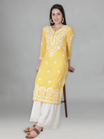 Load image into Gallery viewer, Seva Chikan Hand Embroidered Modal Cotton Lucknowi Chikan Kurti
