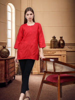 Load image into Gallery viewer, Seva Chikan Hand Embroidered Cotton Lucknowi Chikan Top