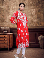 Load image into Gallery viewer, Seva Chikan Hand Embroidered Muslin Lucknowi Chikankari Kurta