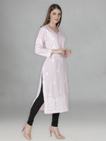Load image into Gallery viewer, Seva Chikan Hand Embroidered Modal Cotton Lucknowi Chikan Kurti