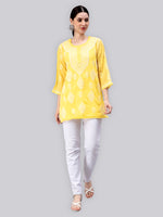 Load image into Gallery viewer, Seva Chikan Hand Embroidered Georgette Lucknowi Chikankari Top With Slip