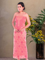 Load image into Gallery viewer, Seva Chikan Hand Embroidered Peach Kota Lucknowi Chikankari Unstitched Kurti Piece SCL1109