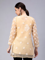 Load image into Gallery viewer, Seva Chikan Hand Embroidered Georgette Lucknowi Chikan Top With Slip