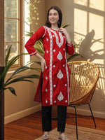 Load image into Gallery viewer, Seva Chikan Hand Embroidered Cotton Lucknowi Chikankari Kurta