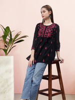 Load image into Gallery viewer, Seva Chikan Hand Embroidered Cotton Lucknowi Chikan Top