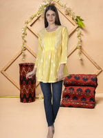 Load image into Gallery viewer, Seva Chikan Hand Embroidered Cotton Lucknowi Chikan Short Top