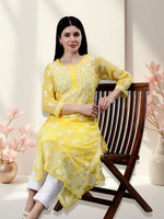 Load image into Gallery viewer, Seva Chikan Hand Embroidered Georgette Lucknowi Chikankari Kurta With Inner