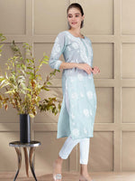 Load image into Gallery viewer, Seva Chikan Hand Embroidered Terivoil Cotton Lucknowi Chikankari Kurta