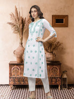 Load image into Gallery viewer, Seva Chikan Hand Embroidered Cotton Chikankari kurta