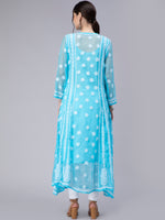 Load image into Gallery viewer, Seva Chikan Hand Embroidered Georgette Lucknowi Chikankari Anarkali Kurta