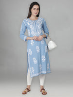 Load image into Gallery viewer, Seva Chikan Hand Embroidered Modal Cotton Lucknowi Chikankari Kurta