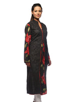 Load image into Gallery viewer, Seva Chikan Hand Embroidered Black Cotton Lucknowi Chikan Kurti-SCL0603