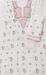 Load image into Gallery viewer, Seva Chikan Hand Embroidered Pink Cotton Lucknowi Chikankari Unstitched Suit Piece-SEV15000
