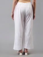 Load image into Gallery viewer, Seva Chikan Hand Embroidered White Cotton Lucknawi Chikankari Palazzo-SCL11021