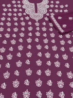 Load image into Gallery viewer, Seva Chikan Hand Embroidered Wine Georgette Lucknowi Chikankari Unstitched Suit Piece-SEV15046