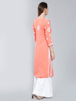 Load image into Gallery viewer, Seva Chikan Hand Embroidered Rayon Lucknowi Chikankari Kurta