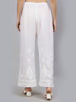 Load image into Gallery viewer, Seva Chikan Hand Embroidered White Georgette Lucknawi Chikankari Palazzo-SCL11020