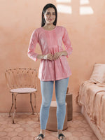 Load image into Gallery viewer, Seva Chikan Hand Embroidered Cotton Lucknowi Chikan Short Top