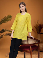 Load image into Gallery viewer, Seva Chikan Hand Embroidered Cotton Lucknowi Chikan Top