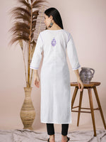 Load image into Gallery viewer, Seva Chikan Hand Embroidered White Cotton Lucknowi Chikankari Kurta