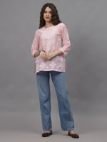 Load image into Gallery viewer, Seva Chikan Hand Embroidered Terivoil Cotton Lucknowi Chikan Top