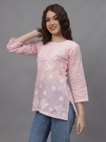 Load image into Gallery viewer, Seva Chikan Hand Embroidered Terivoil Cotton Lucknowi Chikan Top