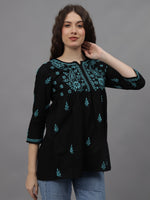 Load image into Gallery viewer, Seva Chikan Hand Embroidered Cotton Lucknowi Chikan Top