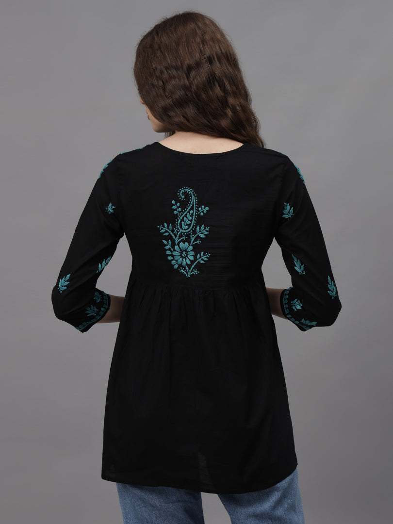 Seva Chikan Hand Embroidered Cotton Lucknowi Chikan Top