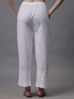 Load image into Gallery viewer, Seva Chikan Hand Embroidered Lucknowi Chikankari White Cotton Pant SCL11034